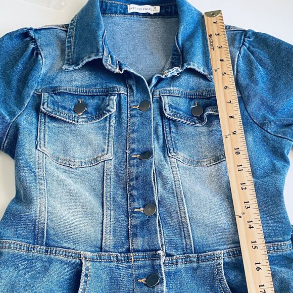 Anthropologie Avec Les Filles Jumpsuit Size 28 Blue Denim Button Up Belted - Picture 7 of 12